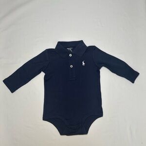 Baby Boys Navy Long Sleeve Bodysuit